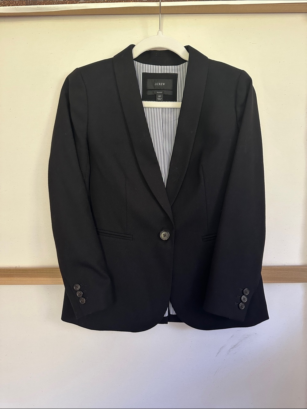 J. Crew Petite Black Wool Parke Blazer